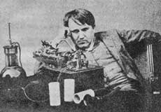 エジソンと蓄音機（１９８７年改良時の写真）
